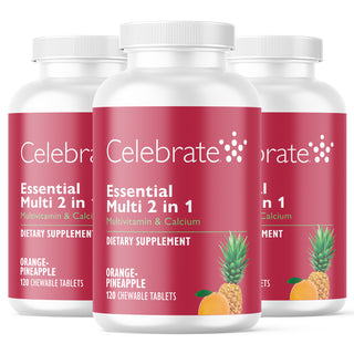 Essential Multi 2 en 1 Multivitamínico con Calcio, Masticabile