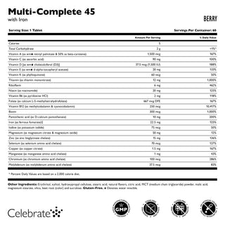 Multivitamínico bariátrico Multi-Complete 45 con Hierro, Masticabile