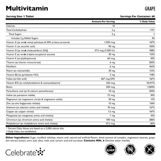 Multivitamínico bariátrico sin Hierro, Masticabile