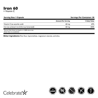 Hierro 60 mg + Vitamina C, Cápsulas