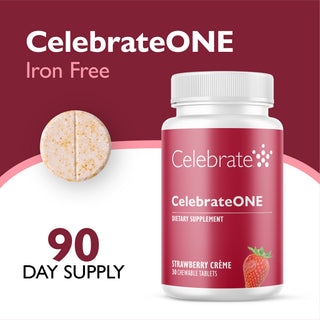 CelebrateONE Multivitamínico Bariátrico Una Vez al Día sin Hierro, Masticabile