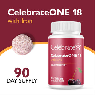 CelebrateONE 18 Multivitamínico bariátrico una vez al día con Hierro, Masticabile