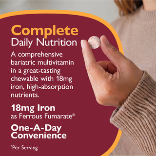 CelebrateONE 18 Multivitamínico bariátrico una vez al día con Hierro, Masticabile