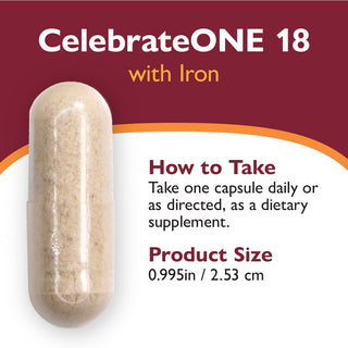 CelebrateONE 18 Multivitamínico bariátrico una vez al día con Hierro, Cápsulas