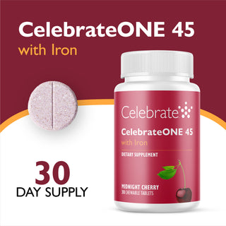 CelebrateONE 45 Multivitamínico bariátrico una vez al día con Hierro, Masticabile