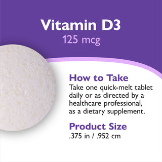Vitamina D3 125mcg (5.000 UI), Quick-Melt, Orange