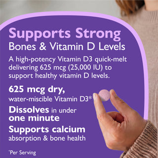 Vitamina D3 625mcg (25.000 UI), Quick-Melt, Berry