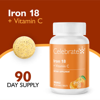 Hierro 18 mg + Vitamina C, Masticabile, Orange 