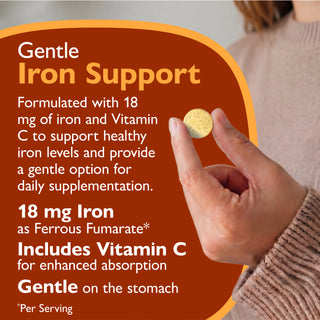 Hierro 18 mg + Vitamina C, Masticabile, Orange 