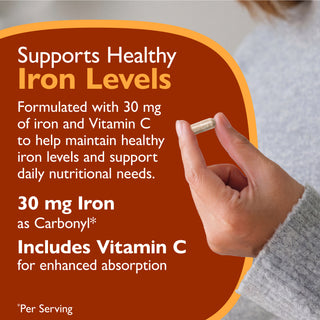 Hierro 30 mg + Vitamina C, Cápsulas 