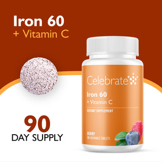 Hierro 60 mg + Vitamina C, Masticabile, Berry 