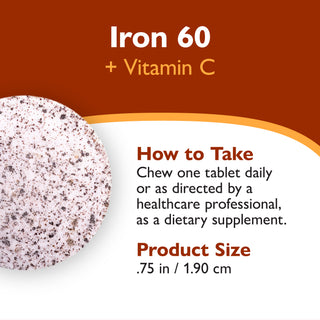 Hierro 60 mg + Vitamina C, Masticabile, Berry 