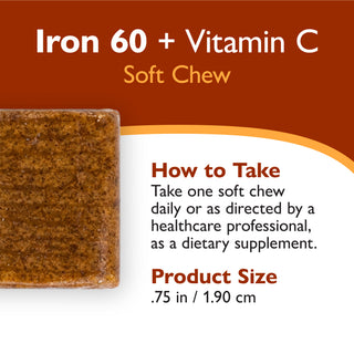 Hierro 60 mg + Vitamina C, Soft Chews, Twisted Citrus