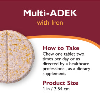 Vitamina Multi-ADEK con 60mg Hierro, Masticabile, Grape