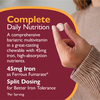 Multivitamínico bariátrico Multi-Complete 45 con Hierro, Masticabile