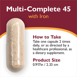 Multivitamínico bariátrico Multi-Complete 45 con Hierro, Cápsulas