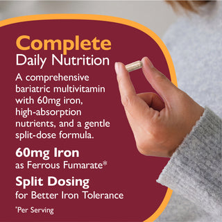 Multivitamínico bariátrico Multi-Complete 60 con Hierro, Cápsulas