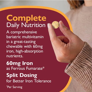 Multivitamínico bariátrico Multi-Complete 60 con Hierro, Masticabile, Tropical