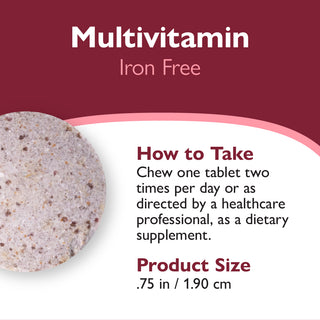 Multivitamínico bariátrico sin Hierro, Masticabile