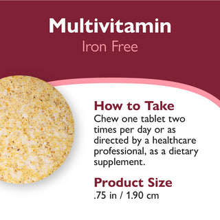 Multivitamínico bariátrico sin Hierro, Masticabile