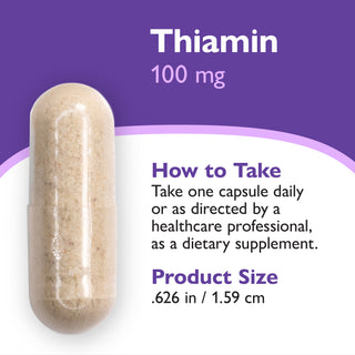Tiamina Vitamina B1, 100 mg, Cápsulas